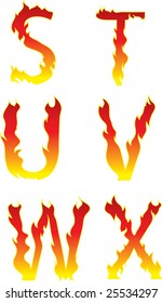 fire alphabet stuvwx