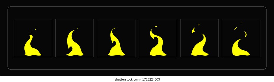 Fire animation effect. Cartoon Fire Explosion sprites sheet for torch, campfire, video games, cartoon or animation. EPS-10 vector illustration.