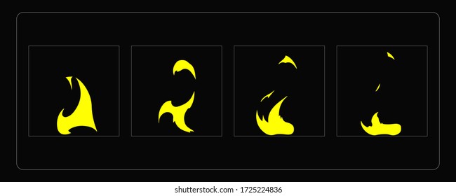 Fire animation effect. Cartoon Fire Explosion sprites sheet for torch, campfire, video games, cartoon or animation. EPS-10 vector illustration.