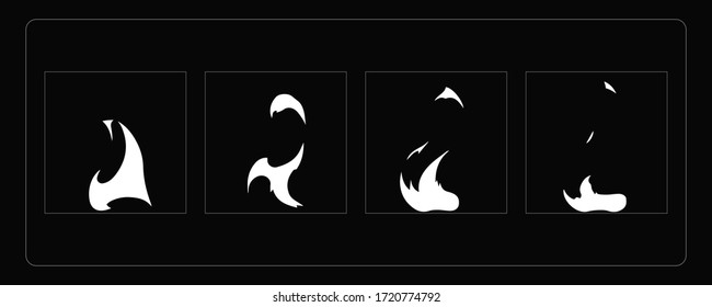 Fire animation effect. Fire Explosion Sprites Sheet for torch, campfire, video games, cartoon or animation. EPS-10 vector illustration.