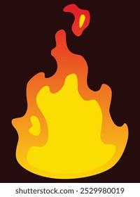 Sprite de animación de fuego. Llama de fuego roja y naranja. Elemento flameante caliente para la animación del juego. Icono de Vector en estilo de dibujos animados