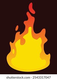 Fire animation sprite. Red and orange fire flame. Hot flaming element for game animation. Vector icon in cartoon style