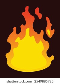 Sprite de animación de fuego. Llama de fuego roja y naranja. Elemento flameante caliente para la animación del juego. Icono de Vector en estilo de dibujos animados