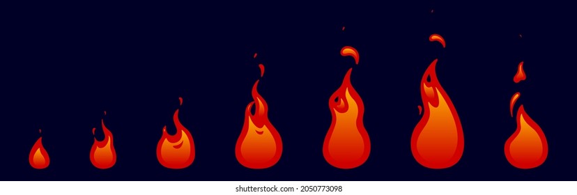 Espías de animación de incendios. Animación para el juego o la caricatura. Vector