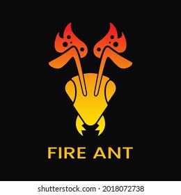 fire ant head concept. suitable for logo, icon, symbol, mascot and sign