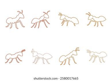 Fire Ant Outline Icon Set