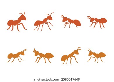 Fire Ant Silhouette Icon Set