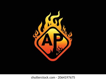 Plantilla de diseño de iconos y logotipos de letras de ataque de incendios