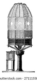 Aparatos de fuego eclipses, ilustración vintage grabada. Enciclopedia industrial E.-O. Lami - 1875.
