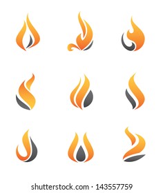 Fire Apstract Flame Symbol Logo And Icon