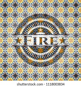 Fire arabesque style badge. arabic decoration.
