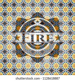 Fire arabic style emblem. Arabesque decoration.