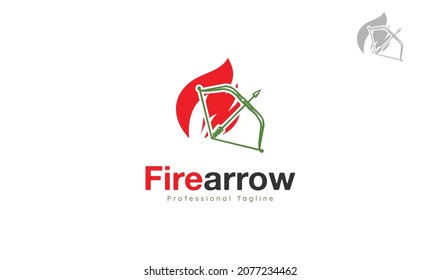 Fire arrow logo design. vector