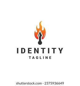 Fire arrow logo icon design template flat vector