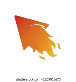 vector de diseño de la plantilla de logotipo de flecha de fuego