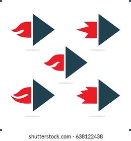Fire arrows. Vector outline icon set. Flat design elements.
Fire arrows. Vector icon set. Flat design elements.