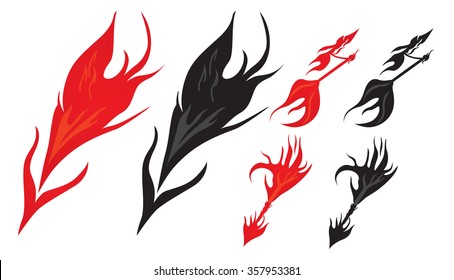 Fire arrows vector set