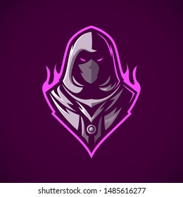 Fire Assassin Mascot, Vector Logo Illustration