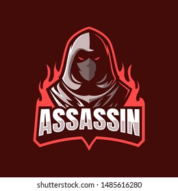 Fire Assassin Mascot, Vector Logo Illustration