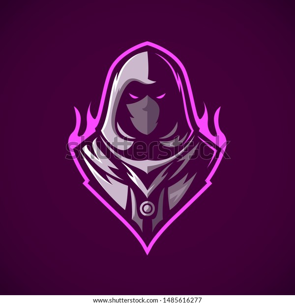 Fire Assassin Mascot Vector Logo Illustration Stock Vector Royalty Free 1485616277