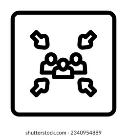 fire assembly point emergency line icon vector. fire assembly point emergency sign. isolated contour symbol black illustration
