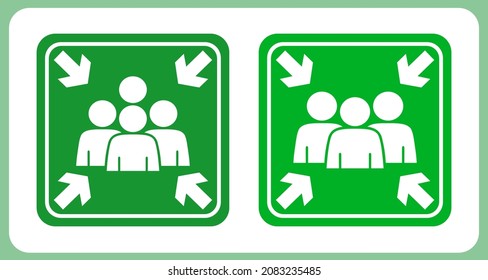 Fire Assembly Point emergency sign. human gathering point in vector illustration. eps 10.