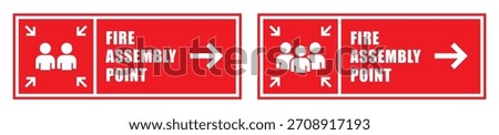 Fire assembly point icon. Emergency evacuation assembly icon, vector illustration