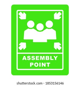 Fire assembly point icon in modern green color style design. Vector illustration isolated on white background.