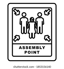 Fire assembly point icon in trendy outline style design. Vector illustration isolated on white background.