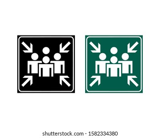 Fire Assembly Point Icon Vector Signage Illustration Design