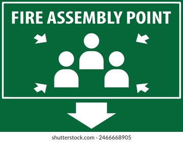 Fire assembly point isolated area sign direction notice vector