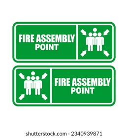 Fire Assembly Point, sign and sticker vector