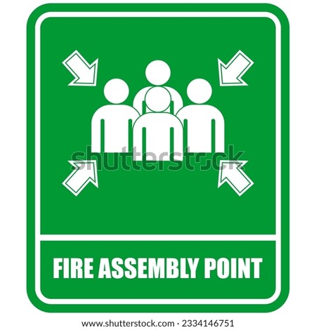 Fire Assembly Point, sign and sticker vector