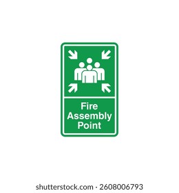 Fire Assembly Point Sign Vector Template