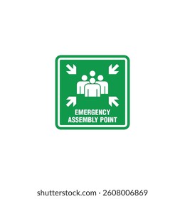 Fire Assembly Point Sign Vector Template