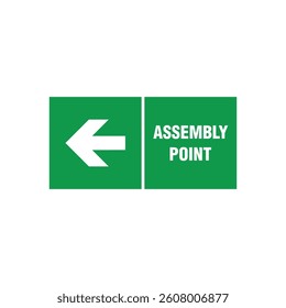 Fire Assembly Point Sign Vector Template