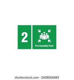 Fire Assembly Point Sign Vector Template
