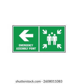 Fire Assembly Point Sign Vector Template