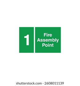 Fire Assembly Point Sign Vector Template