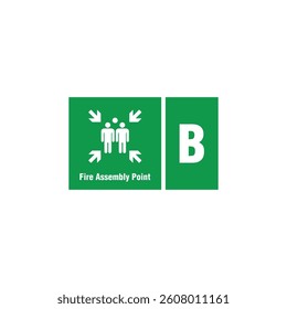 Fire Assembly Point Sign Vector Template