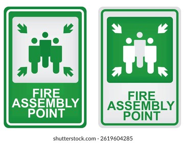 Fire assembly point sign. vector