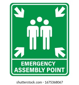 Fire Assembly Point Vector Signage Illustration Design. Vector EPS 10.