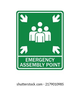 Fire Assembly Point Vector Signage Illustration Design. Vector