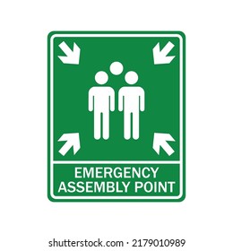 Fire Assembly Point Vector Signage Illustration Design. Vector