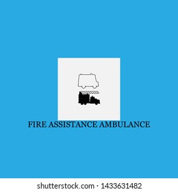 fire assistance ambulance icon sign signifier vector