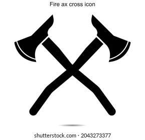 Fire ax cross icon vector illustration graphic on background