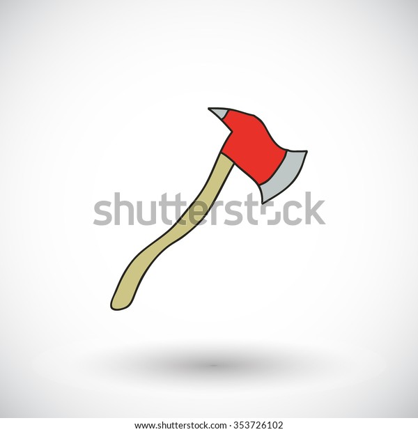 Fire Ax Handdrawn Cartoon Firefighting Icon Stock Vector Royalty Free 353726102