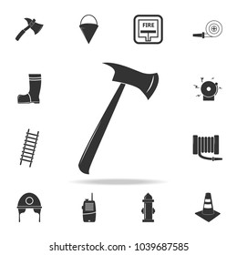 fire ax icon. Detailed set icons of firefighter element icons. Premium quality graphic design. One of the collection icons for websites, web design, mobile app on white background