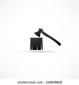 Fire ax on a white background