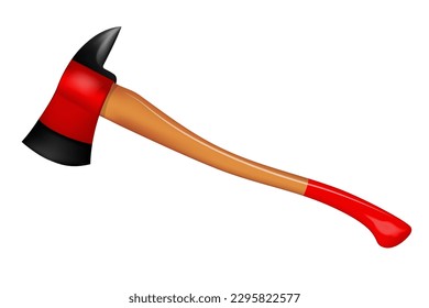 Fuego hacha sobre un fondo blanco. imagen vectorial